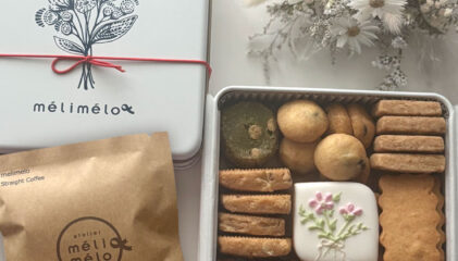 【楽天市場で販売中】送料無料！オリジナルクッキー缶（花イラスト）＆ドリップコーヒー